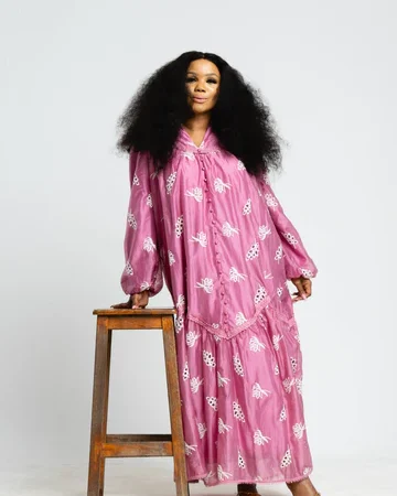 Pink or Brown Layered Dress